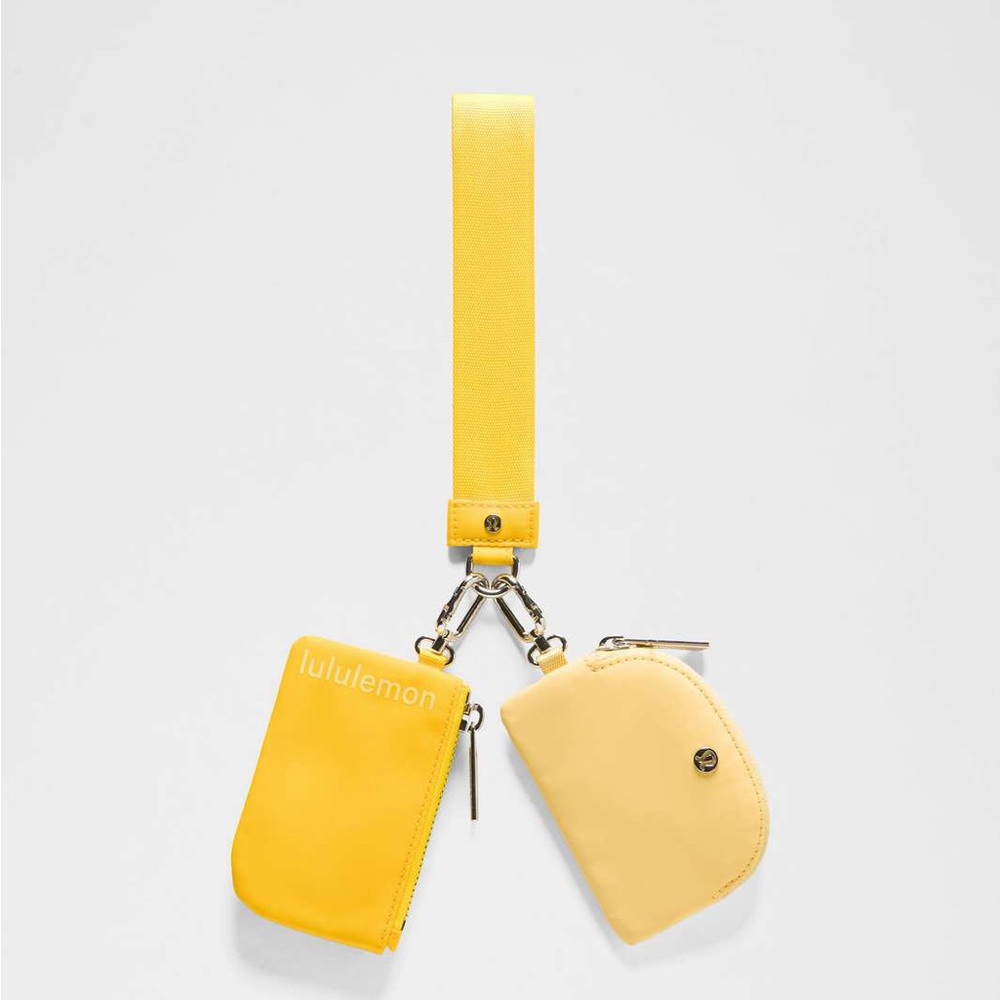 $48 NWT LULULEMON - Maize Yellow / Lemon Wash Dual Pouch Wristlet